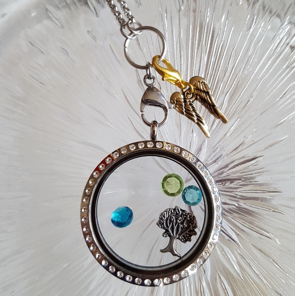 Angel Wings Lobster Clasp Charm For Locket